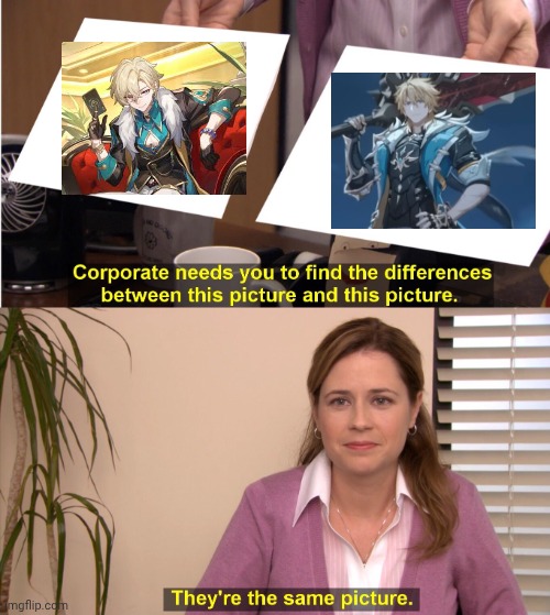 Lol XD | image tagged in memes,they're the same picture,genshin | made w/ Imgflip meme maker