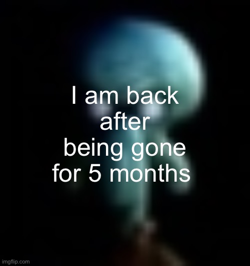 Did not expect to come back randomly, but here we are (squamboard) | I am back after being gone for 5 months | image tagged in squamboard | made w/ Imgflip meme maker