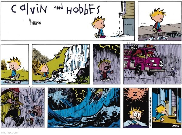 When nature calls… | image tagged in calvin and hobbes,comics,dream,when nature calls | made w/ Imgflip meme maker