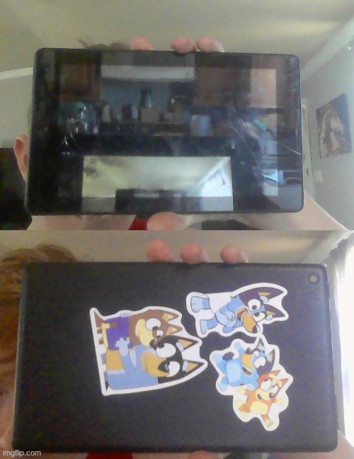 I found some bluey stickers and slapped them on there cause why not? | made w/ Imgflip meme maker