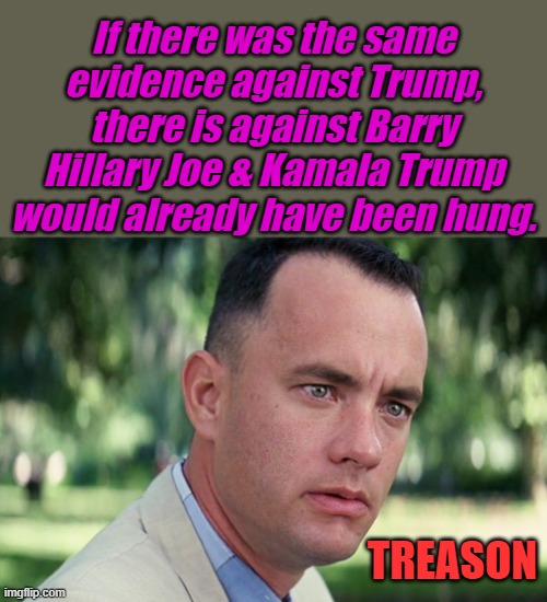 And Just Like That | If there was the same evidence against Trump, there is against Barry Hillary Joe & Kamala Trump would already have been hung. TREASON | image tagged in memes,and just like that | made w/ Imgflip meme maker