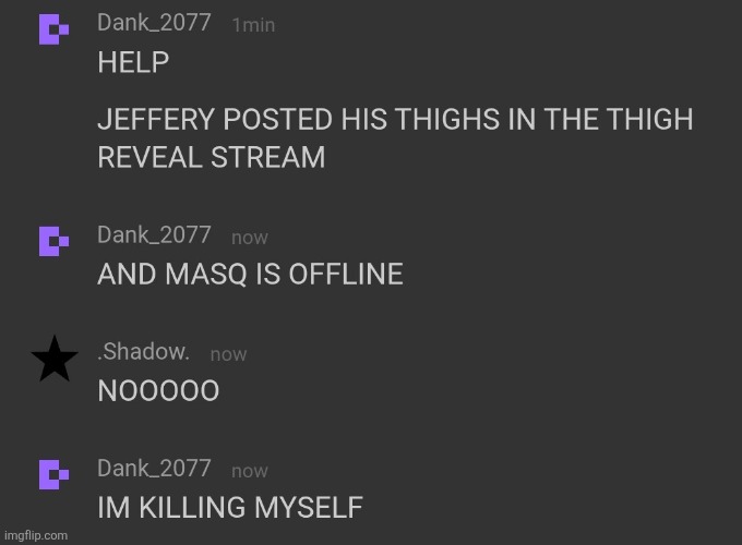 @Masq please come back online ?? | made w/ Imgflip meme maker