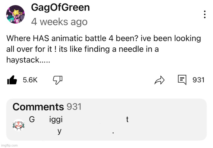 Giggity | image tagged in animatic battle | made w/ Imgflip meme maker