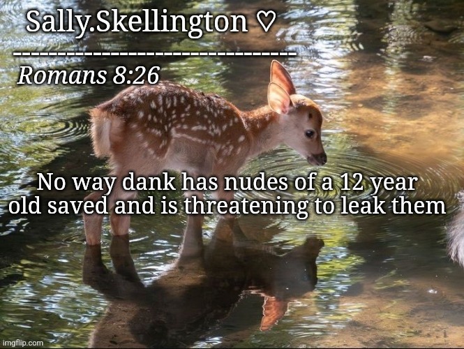 Openly just admitted it | No way dank has nudes of a 12 year old saved and is threatening to leak them | image tagged in sally's temp | made w/ Imgflip meme maker