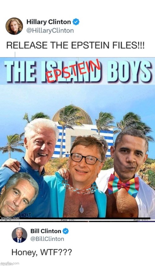 Epstein Islanders vs Hillary | image tagged in epstein islanders,hillary clinton,tweet | made w/ Imgflip meme maker