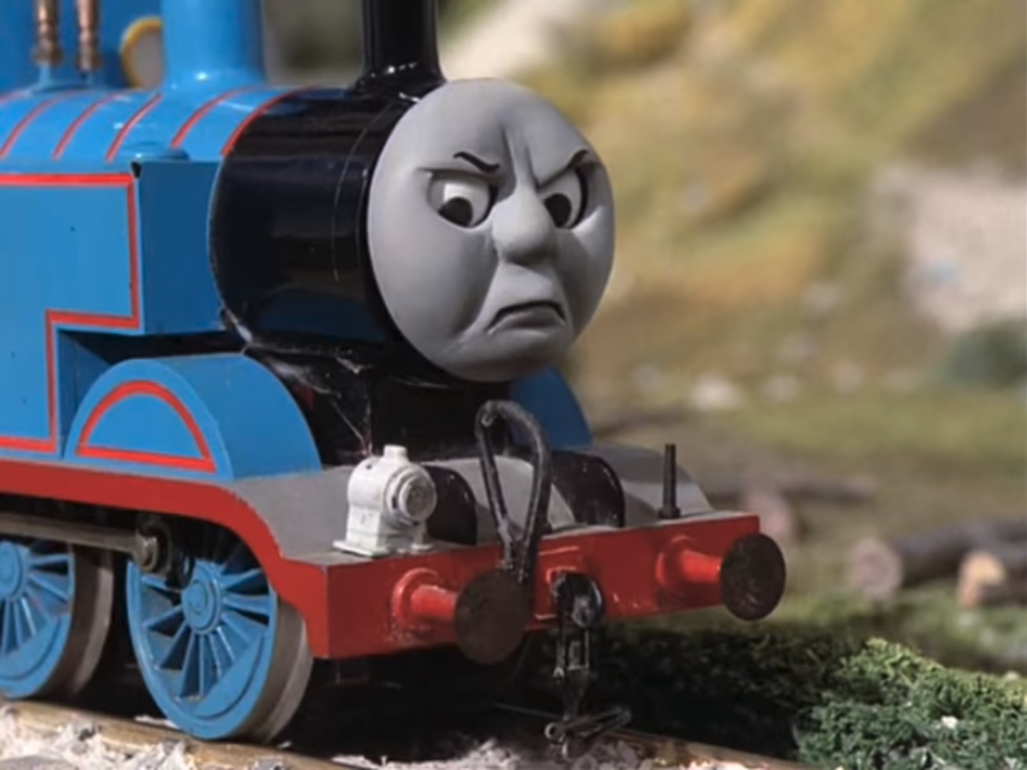 Thomas is not pleased Blank Meme Template