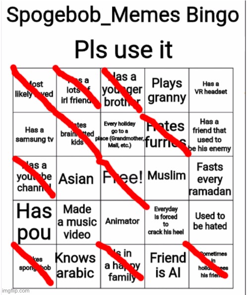 Dead stream, so here’s a bingo | image tagged in spogebob_memes bingo | made w/ Imgflip meme maker