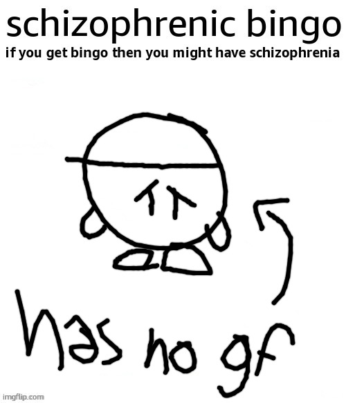schizophrenic bingo | image tagged in schizophrenic bingo | made w/ Imgflip meme maker