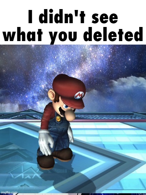 I Didn't See What You Deleted | image tagged in i didn't see what you deleted | made w/ Imgflip meme maker
