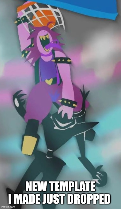 Susie dunking on the knight | NEW TEMPLATE I MADE JUST DROPPED | image tagged in susie dunking on the knight | made w/ Imgflip meme maker