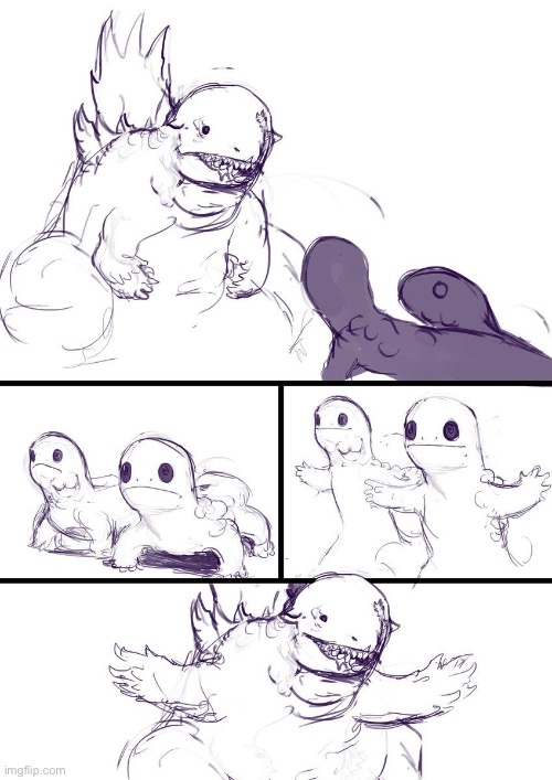 <-_-> | image tagged in godzilla | made w/ Imgflip meme maker