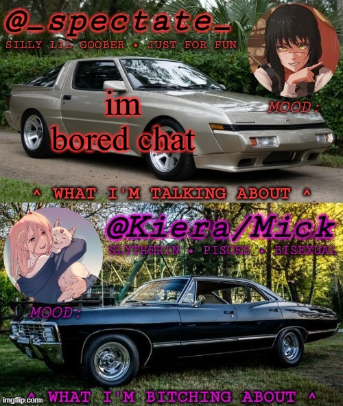 im gonna go read some fics on ao3 now bye | im bored chat | image tagged in km spectate shared temp | made w/ Imgflip meme maker