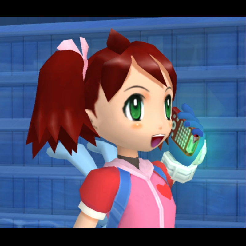 Sayaka from Ape Escape Phone Calling Blank Meme Template