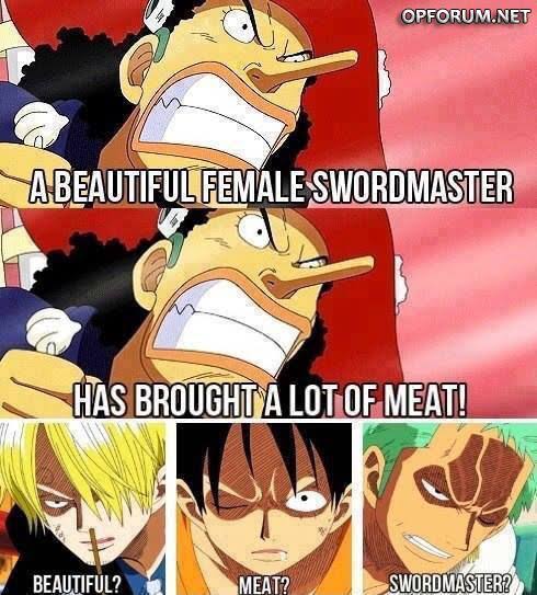 Beautiful swordsman with meat Blank Meme Template