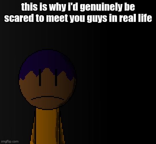 brother | this is why i'd genuinely be scared to meet you guys in real life | image tagged in brother | made w/ Imgflip meme maker
