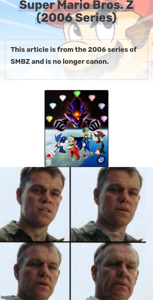 Anyone still remember this fan-made crossover series? | image tagged in matt damon aging,super mario bros,crossover | made w/ Imgflip meme maker