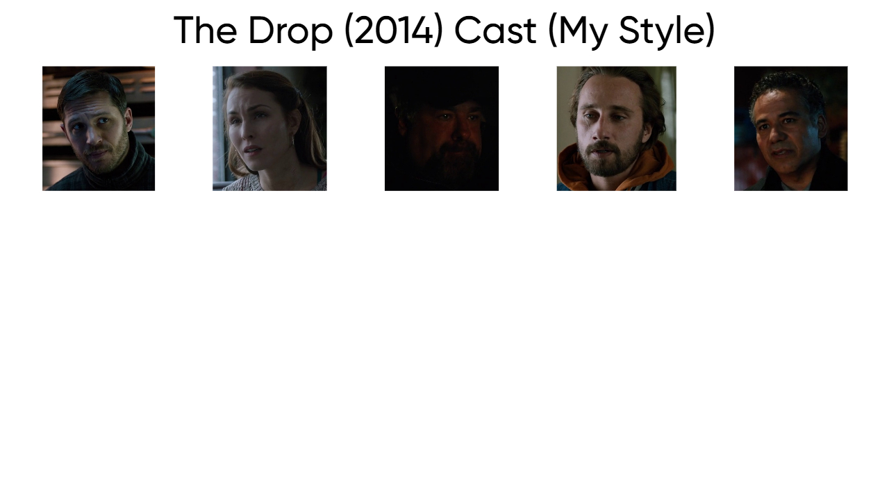 The Drop (2014) Cast (My Style) Blank Meme Template