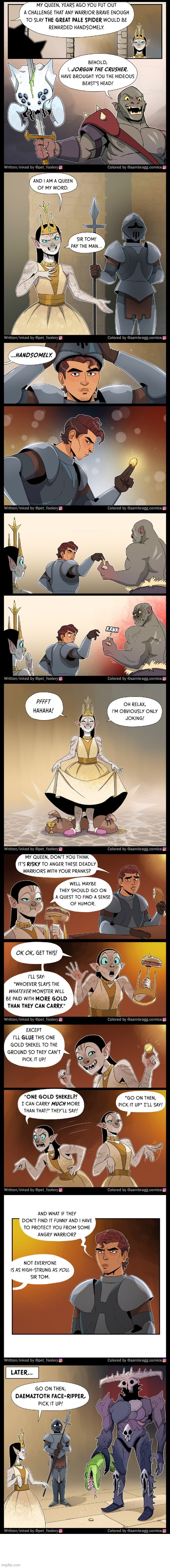 image tagged in queen,gold,prank,pranks,warriors,uh oh | made w/ Imgflip meme maker