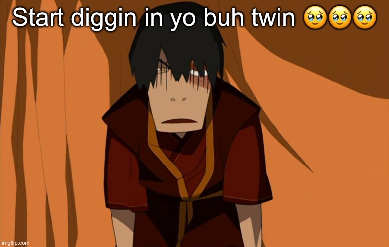 Zuko Flustered | Start diggin in yo buh twin 🥹🥹🥹 | image tagged in zuko flustered,peak,magnificent | made w/ Imgflip meme maker