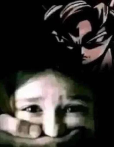 Goku covering girls mouth Blank Meme Template