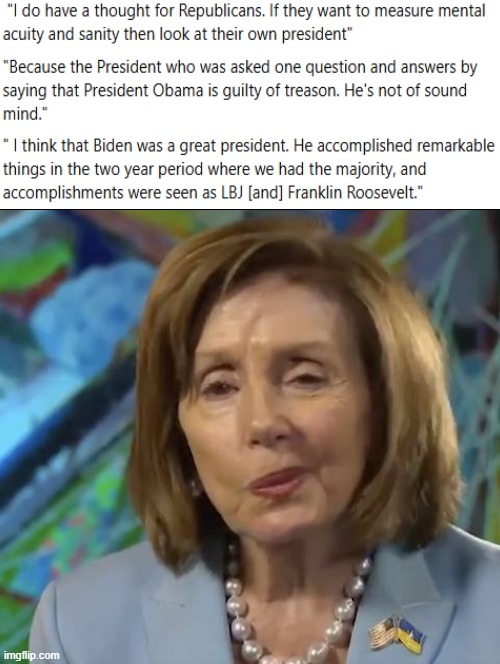 Poor Delusional Democrat! Nancy Pelosi! | image tagged in delusional | made w/ Imgflip meme maker