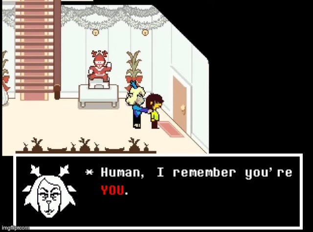 At least she doesn’t remember I are snowgraves… | image tagged in deltarune,chapter 4,carol holdiay,human i remember youre genocides,too many tags redlego -noom | made w/ Imgflip meme maker