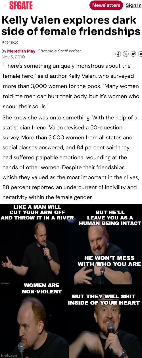 It's me, the bad news beaver | image tagged in women,feminism,louis ck | made w/ Imgflip meme maker