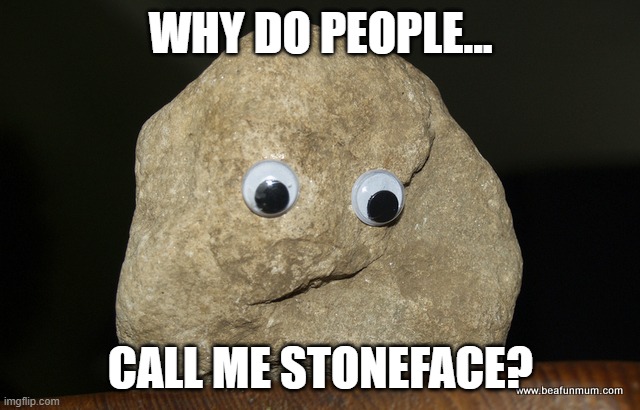 stone | WHY DO PEOPLE... CALL ME STONEFACE? | image tagged in pet rock,rocky,stoner,stone face | made w/ Imgflip meme maker