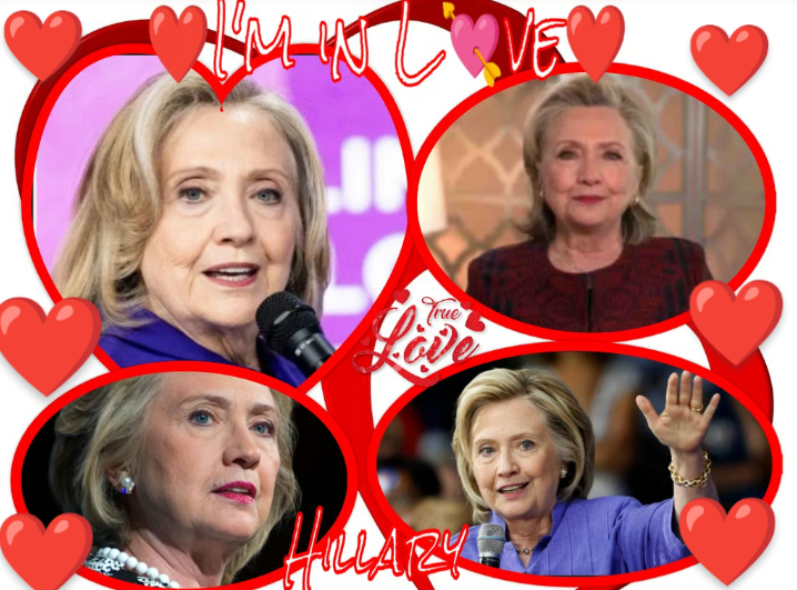 High Quality Hillary Heart Throb, I'm in Love. Blank Meme Template