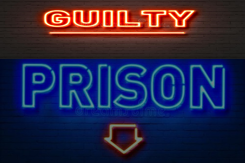 guilty prison neon sign Blank Meme Template