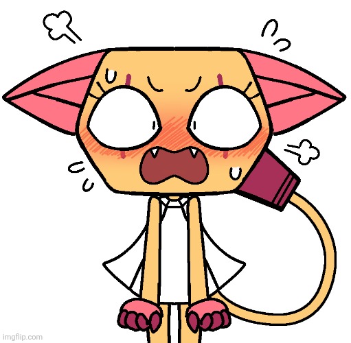 "STOP CALLING ME A CAT!" - Scraps.mp3 | image tagged in flushed scraps,dandy's world,scraps | made w/ Imgflip meme maker