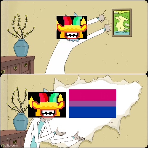 Out of the closet 2 | image tagged in rick wall | made w/ Imgflip meme maker