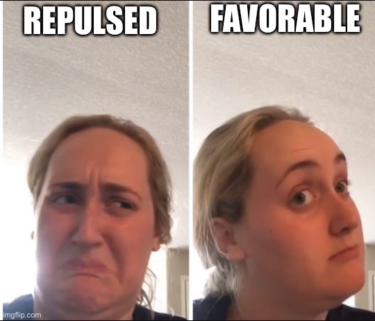 Kombucha Girl | FAVORABLE; REPULSED | image tagged in kombucha girl | made w/ Imgflip meme maker