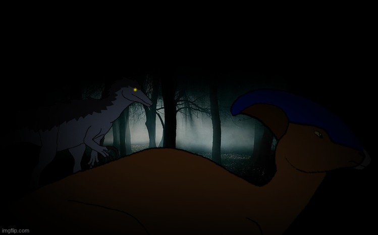 Parasaur in the Dark Forest (FT Maip Macrothorax, the Shadow of Death).mp3 | image tagged in isla phanero,paleoverse,eoiverse | made w/ Imgflip meme maker
