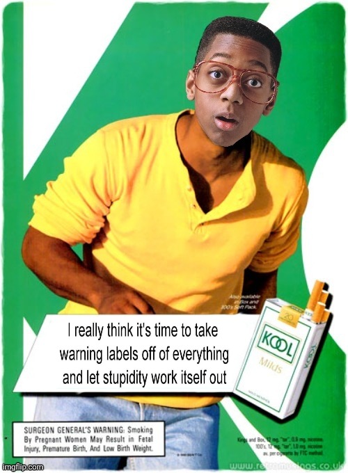 Steven Urkel - Kools Cigarettes | image tagged in steven urkel - kools cigarettes | made w/ Imgflip meme maker