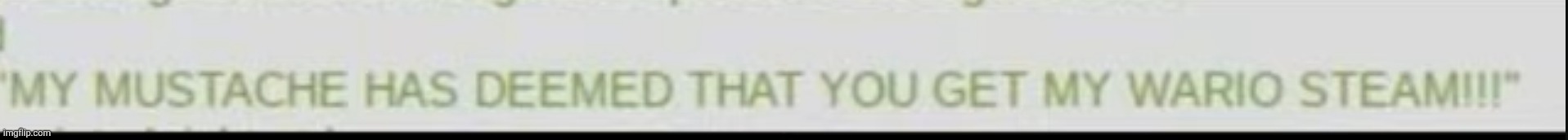 MY MUSTACHE HAS DEEMED THAT YOU GET MY WARIO STEAM!!!.mp3 | image tagged in wario | made w/ Imgflip meme maker