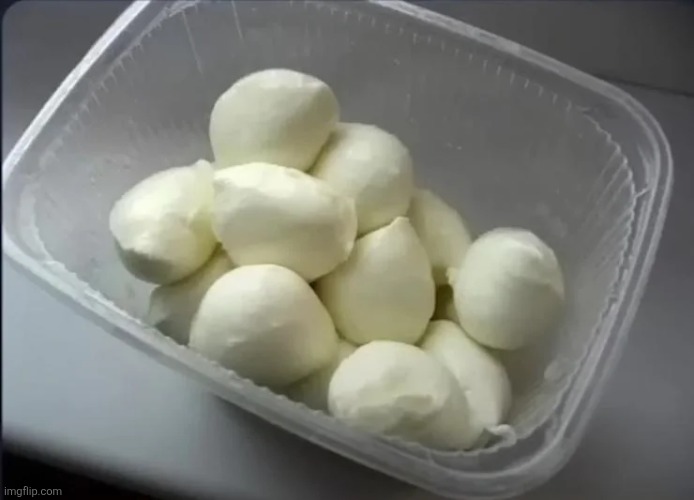 I love mozzarella, but what are you supposed to do with theese white balls when done drinking it? | made w/ Imgflip meme maker