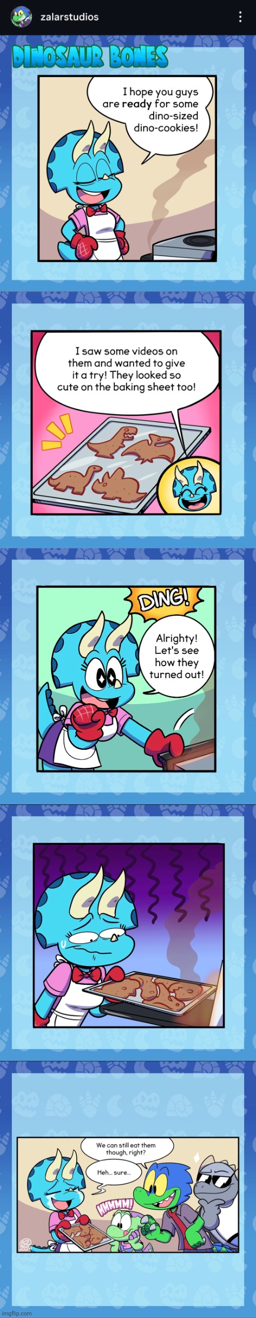 Comic by ZalarStudios | image tagged in dinosaurs,cookies | made w/ Imgflip meme maker