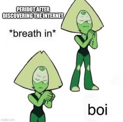Steven u boi  | PERIDOT AFTER DISCOVERING THE INTERNET | image tagged in steven u boi | made w/ Imgflip meme maker
