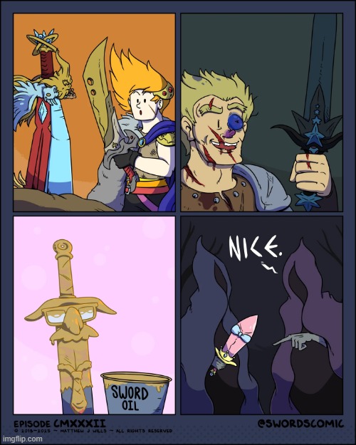 If you follow Swords Comic, you'll recognize all of these swords/characters! | image tagged in swords,falchion,absolute,midnight,oil,wraiths | made w/ Imgflip meme maker