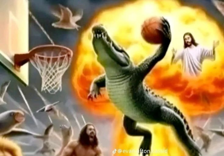 Alligator Dunking Blank Meme Template