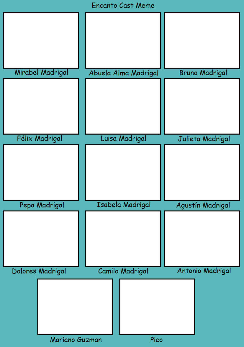 Encanto casting meme Blank Meme Template