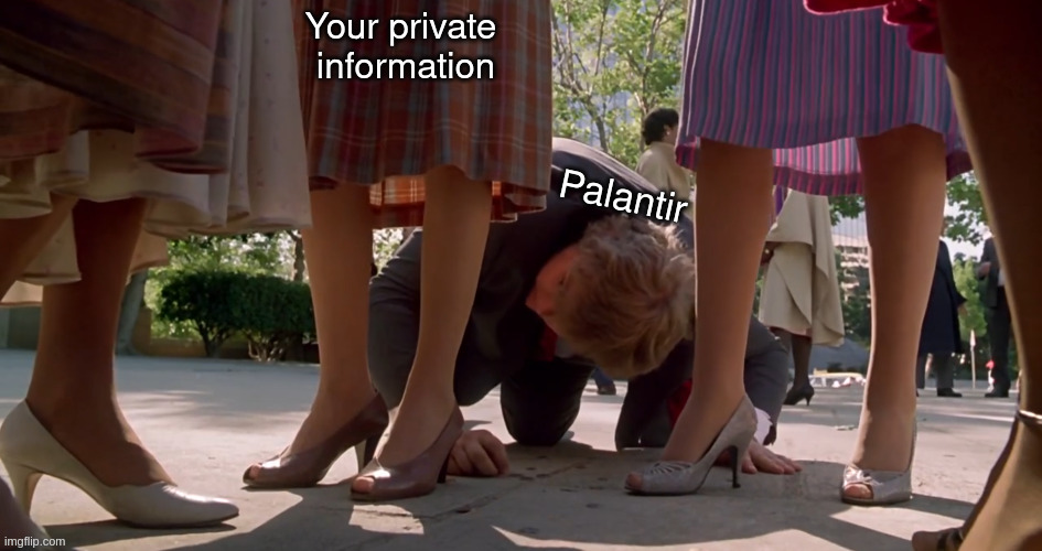 surveillance | Your private 
information; Palantir | made w/ Imgflip meme maker