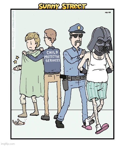 image tagged in comics,sunny street,star wars,darth vader,luke skywalker | made w/ Imgflip meme maker