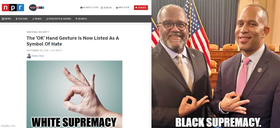 White Supremacy, Black Supremacy | WHITE SUPREMACY; BLACK SUPREMACY. | image tagged in kkk,hakeem jefferies,democrats | made w/ Imgflip meme maker