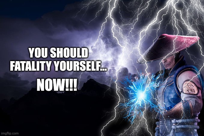LTG Lightning | YOU SHOULD FATALITY YOURSELF... NOW!!! | image tagged in ltg lightning | made w/ Imgflip meme maker