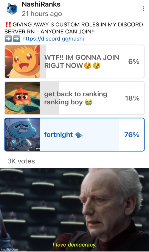 Democracy | image tagged in i love democracy | made w/ Imgflip meme maker