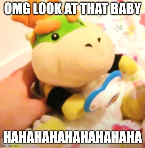 OMG LOOK AT THAT BABY hahahaha | OMG LOOK AT THAT BABY; HAHAHAHAHAHAHAHAHA | image tagged in bowser junior | made w/ Imgflip meme maker