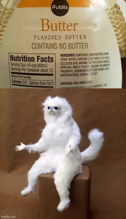 What is it? | image tagged in butter,not,wtf cat,what is it,you had one job,i cant believe its not butter | made w/ Imgflip meme maker