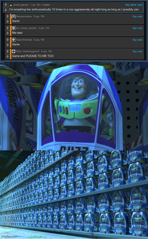 Buzz lightyear clones | image tagged in buzz lightyear clones | made w/ Imgflip meme maker
